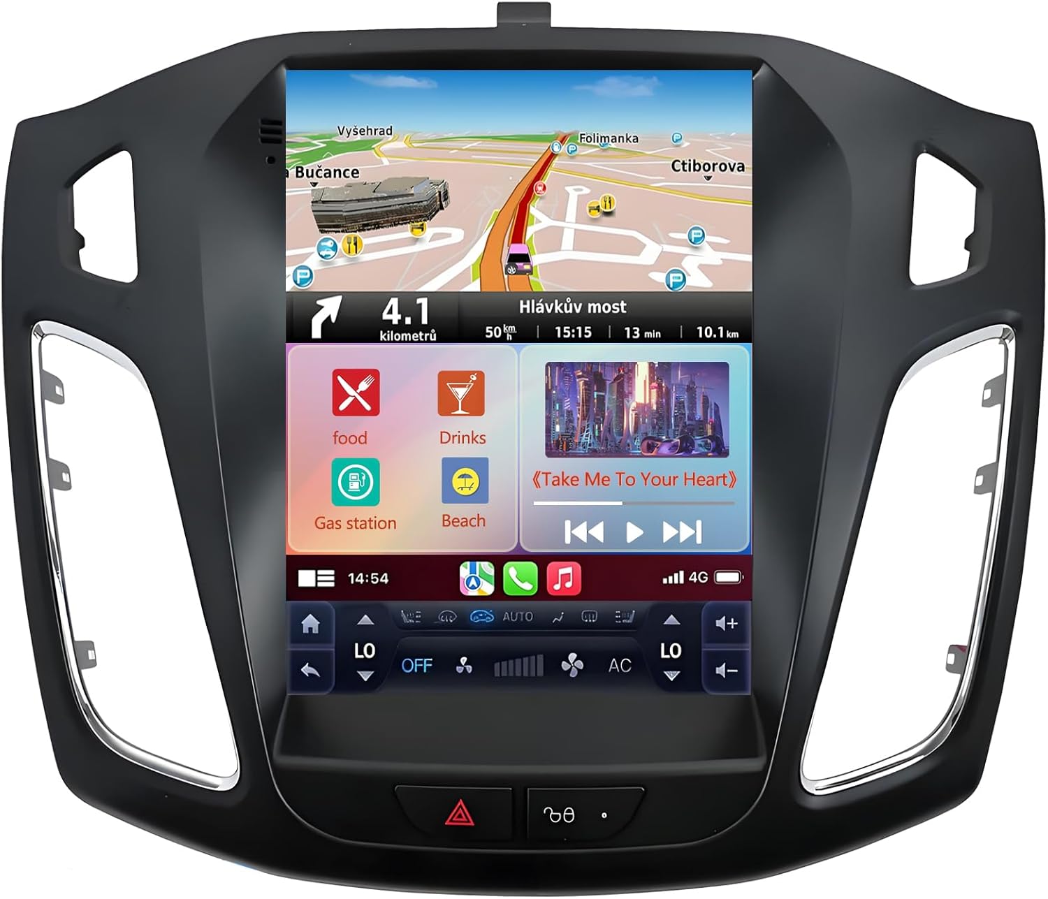 for Ford Focus Radio Upgrade 2012-2018: Android 14 Car Stereo with Wireless CarPlay Android Auto - 10.4 Inch Touchscreen Head Unit with Bluetooth GPS Navigation 4GB+32GB