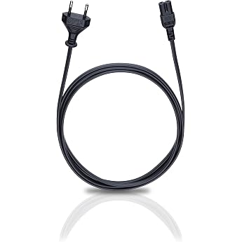 Oehlbach Powercord C7 / 150 - Power Cable 2-Pin with Euro Plug CEE7/16 - VDE Tested - Highly Flexible Excellent Contact Safety - 1.5 m Black