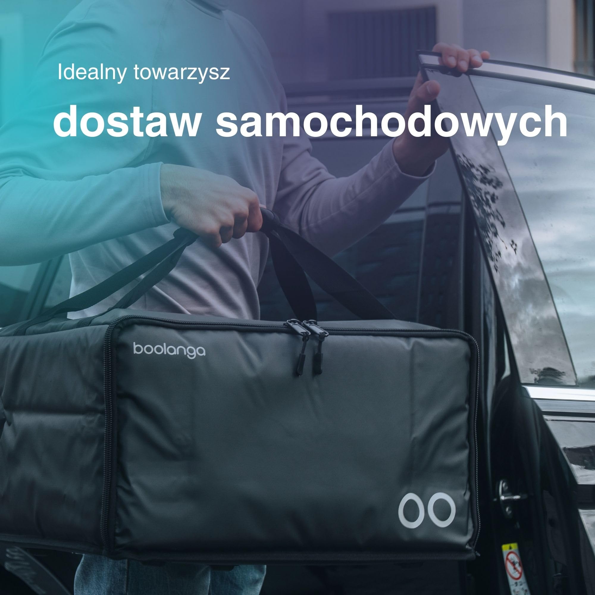 Teleskopowa sześcienna 89 l, izolowana torba na żywność, rozszerzalna funkcjonalność, 100% wodoodporna, w pełni składana, paski odblaskowe, zaprojektowana dla profesjonalnych kurierów, Czarny