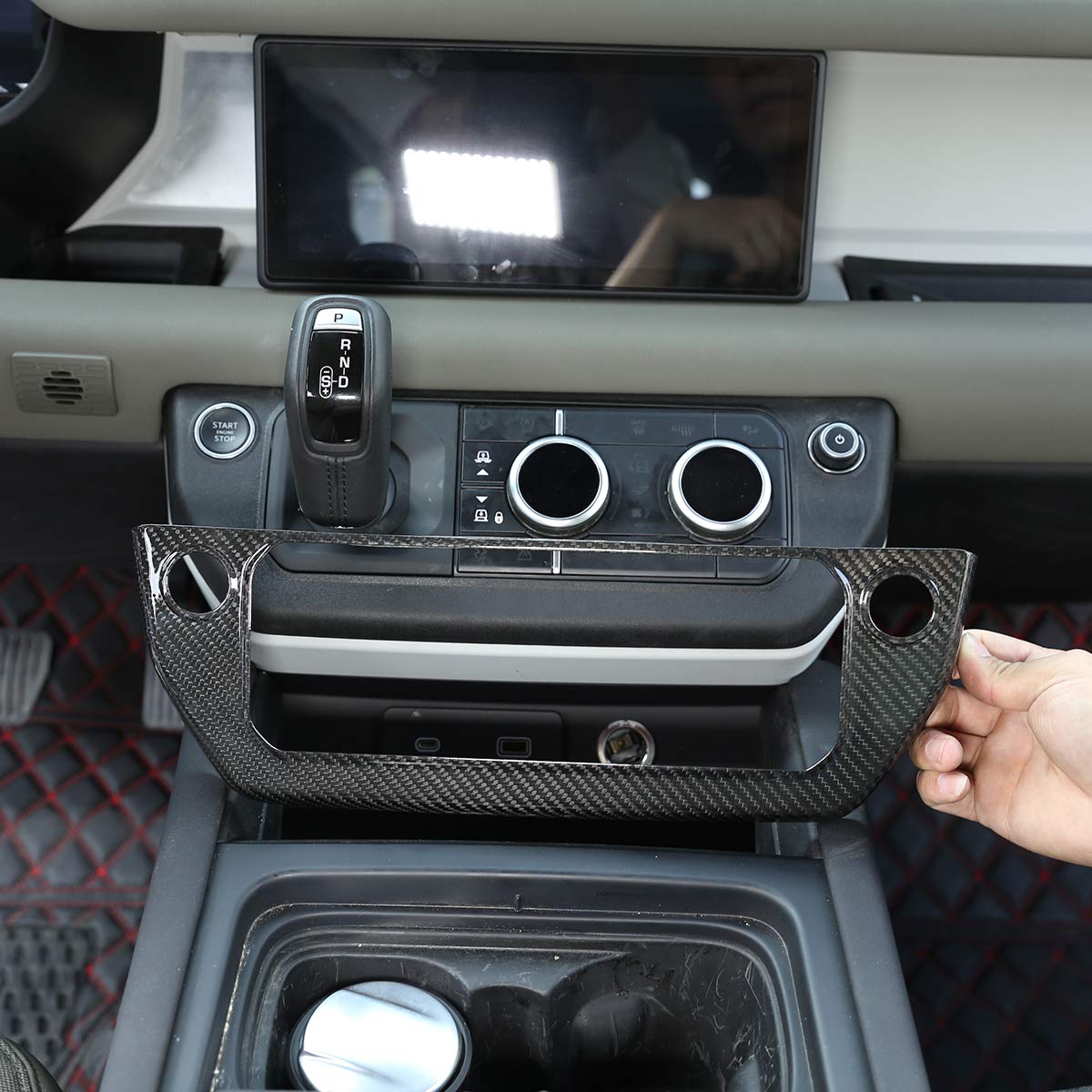 YIWANG 100Percent Real Carbon Fiber Center Control Air Conditioning Mode Button Frame For Land Rover