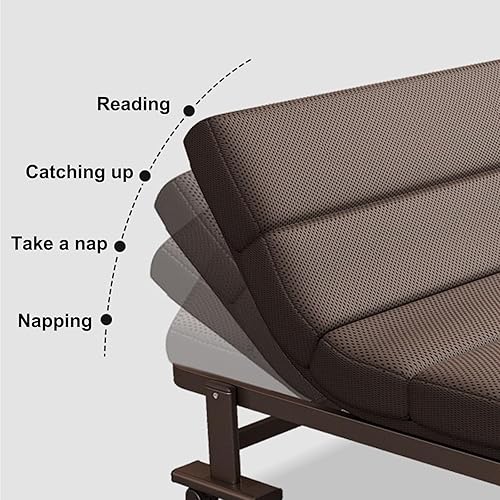 Miniatura 4 de Cama plegable portátil para adultos, cama multifuncional de metal con 4 alturas ajustables para cintura y piernas, ideal para habitaciones de