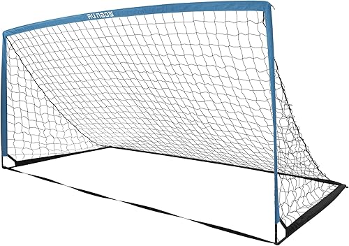 Miniatura 8 de RUNBOW 11x5.5' 9x5' 6x4' FT Kids Soccer Goal with Carry Bag, Portable Folding Soccer Net for Backyard Training, Indoor/Outdoor Use for Youth and