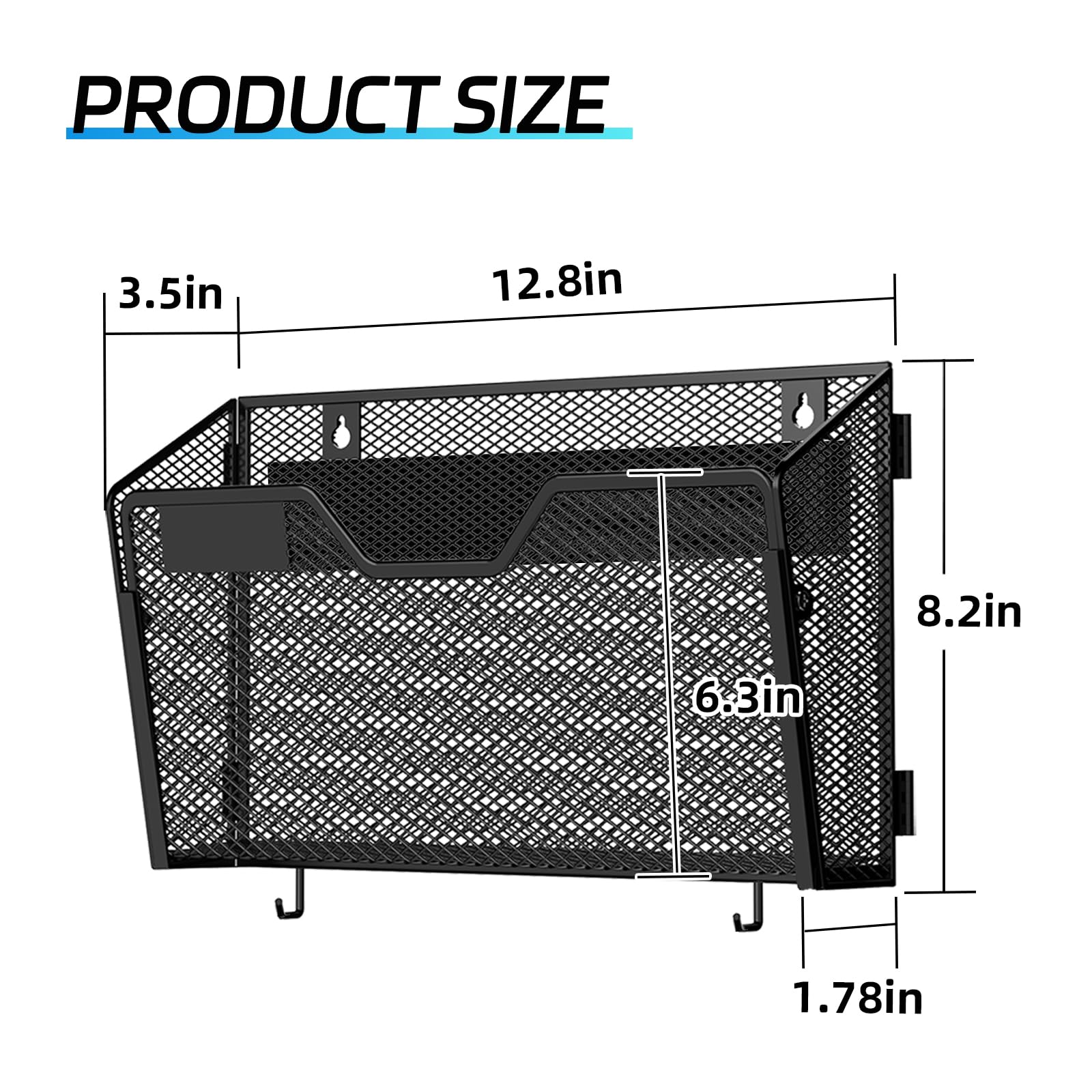 SUPEASY Porta documenti magnetico, confezione da 6 cartelle portadocumenti, senza fori, porta documenti e raccoglitori per casa/ufficio (con pannello per etichette, 14 ganci adesivi da parete)