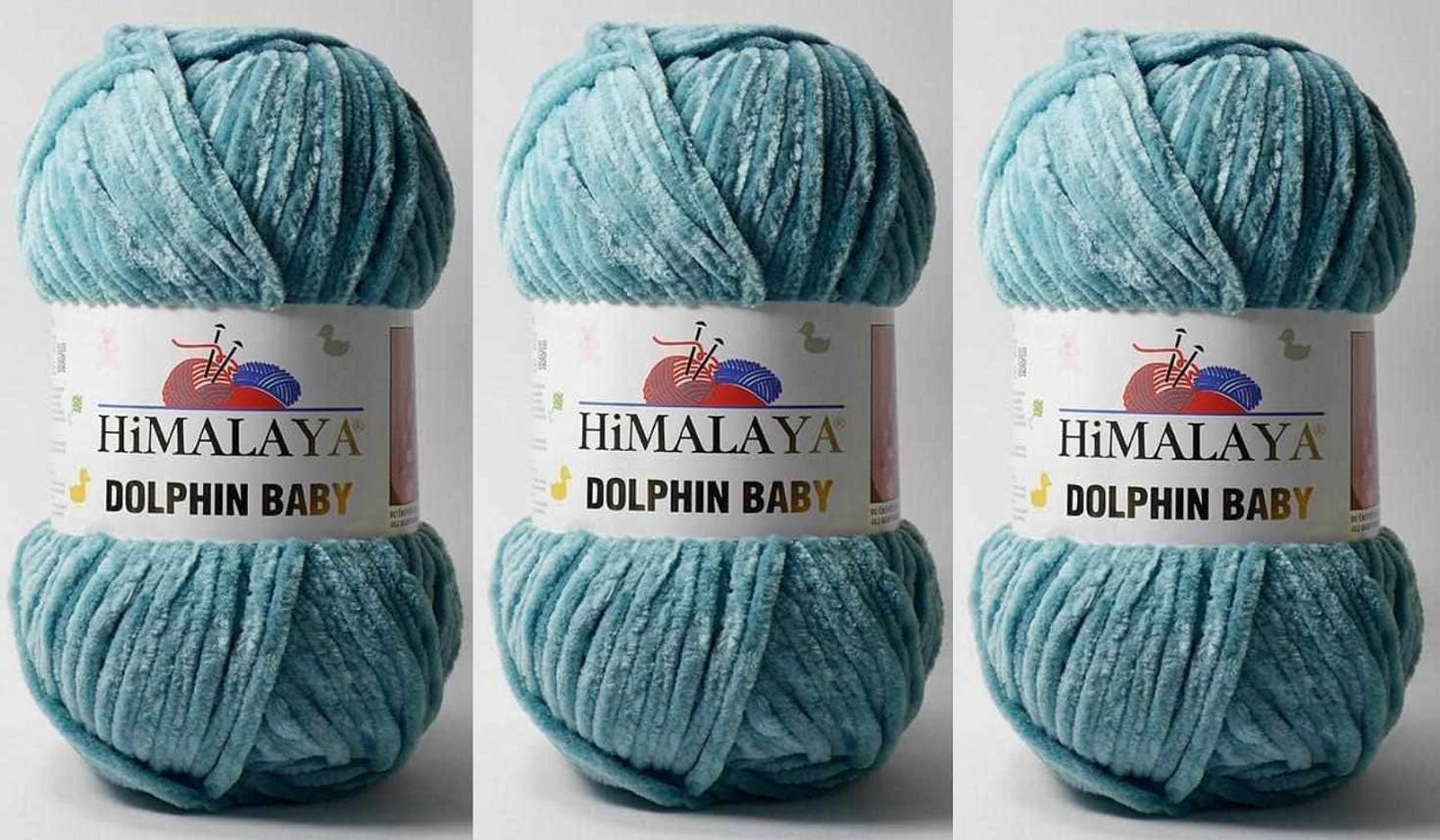 Himalaya Dolphin Baby Yarn Lot of 3 skn 395 Yards 3x100gram Super Bulky Baby Blanket Yarn (80354)