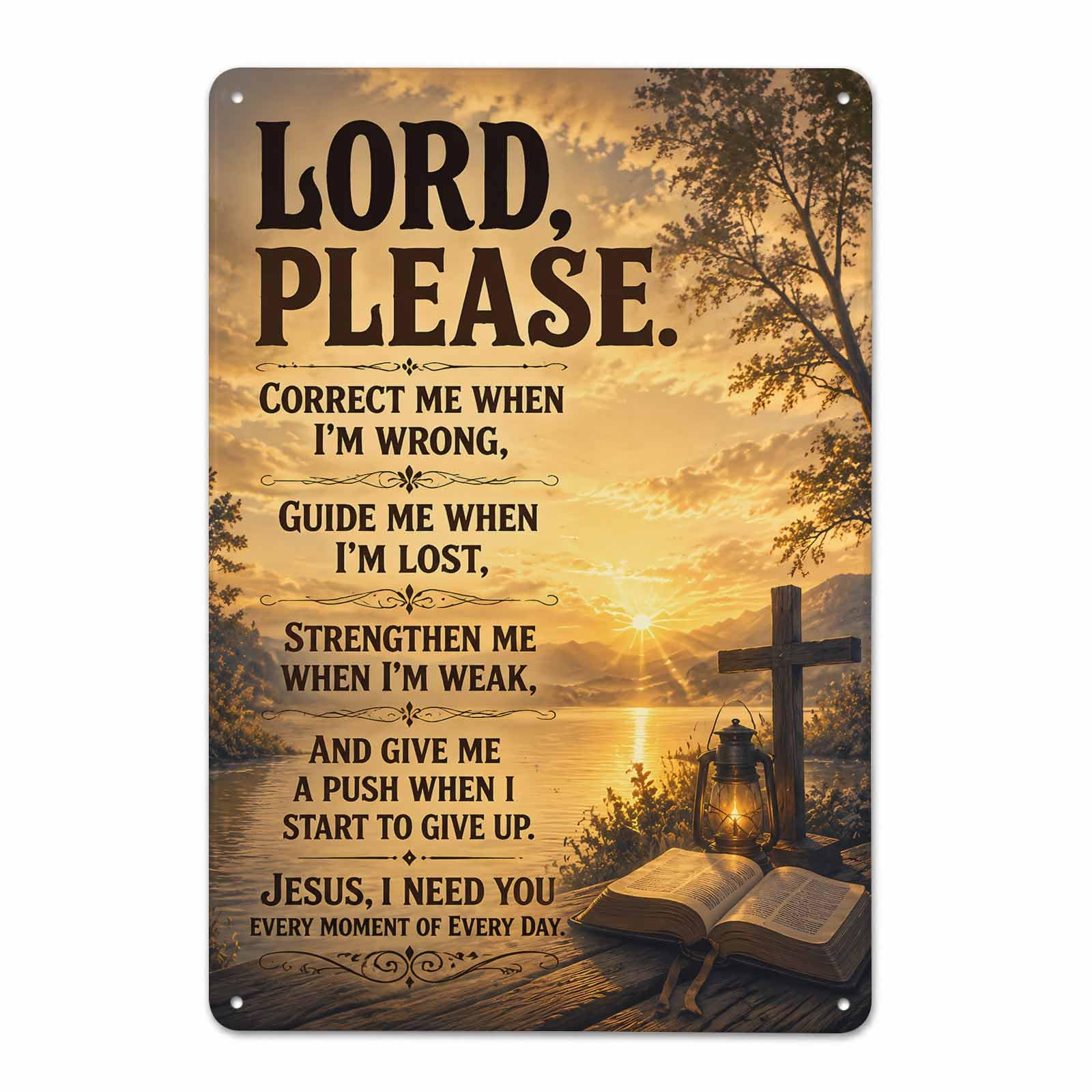 Gsrony Boys Type11 Faith Sunset Inspirational Vintage Metal Tin Sign 8X12,Waterproof