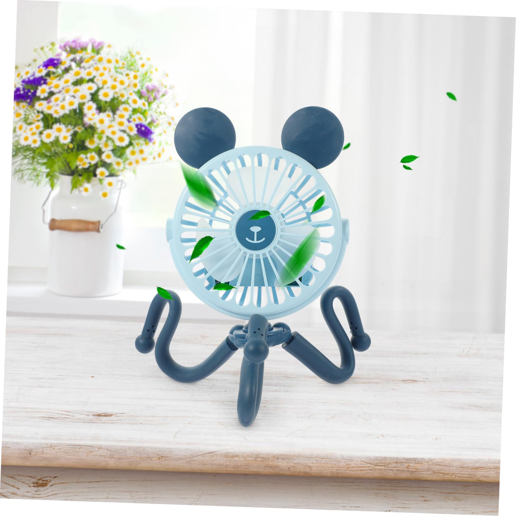 TOYANDONA Ventilatore Forma di Polpo Portatile Piccolo per Scrivania Ventilatore per Passeggino Batteria Ricaricabile e Connessione USB