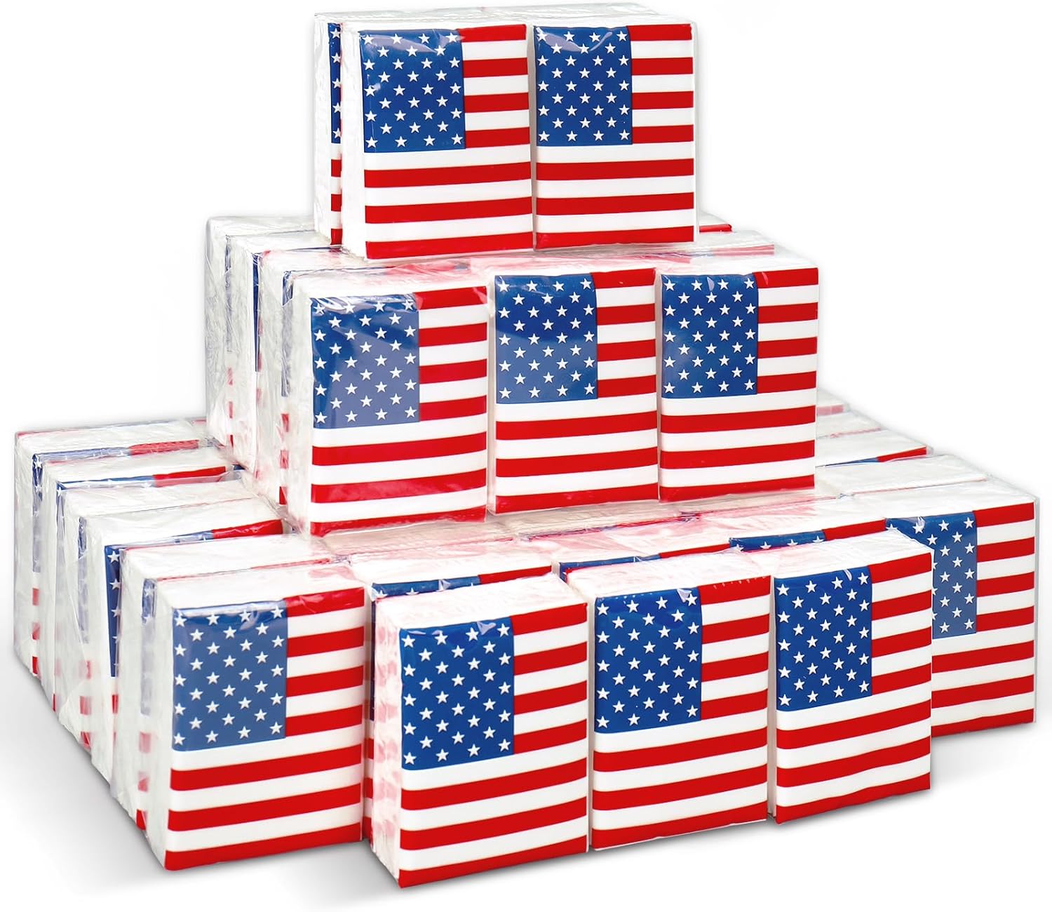 FYSUIMU 50 Bulk Patriotic Tissue Packs Mini Travel Size Facial Tissues 4th of July American Flag Portable Pocket Tissue for Independence Day 250th Anniversary Memorial Day Party Supplies