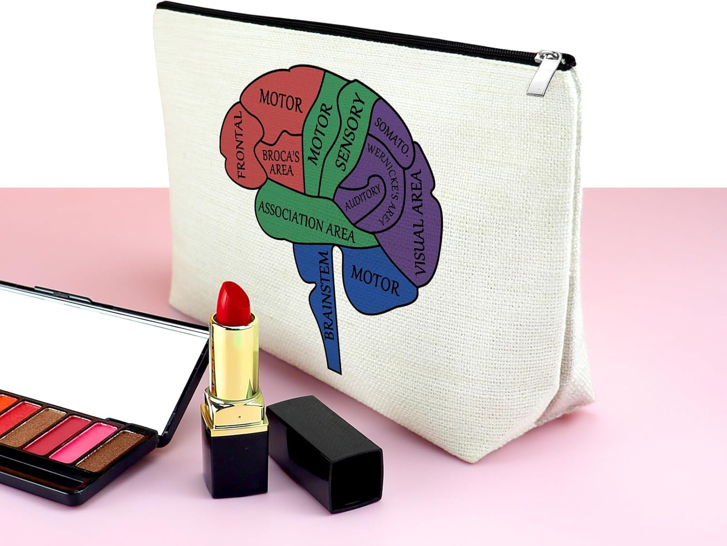 Mxrymvu Neurologist Gifts Makeup Bag Brain Anatomy Gift Travel Bag Neurology Nurse Gifts Cosmetic Bag Doctor Appreciation Gifts for Women Funny Nurses Week Gifts Brain Doctor Gift Zipper Pouch - Image 6