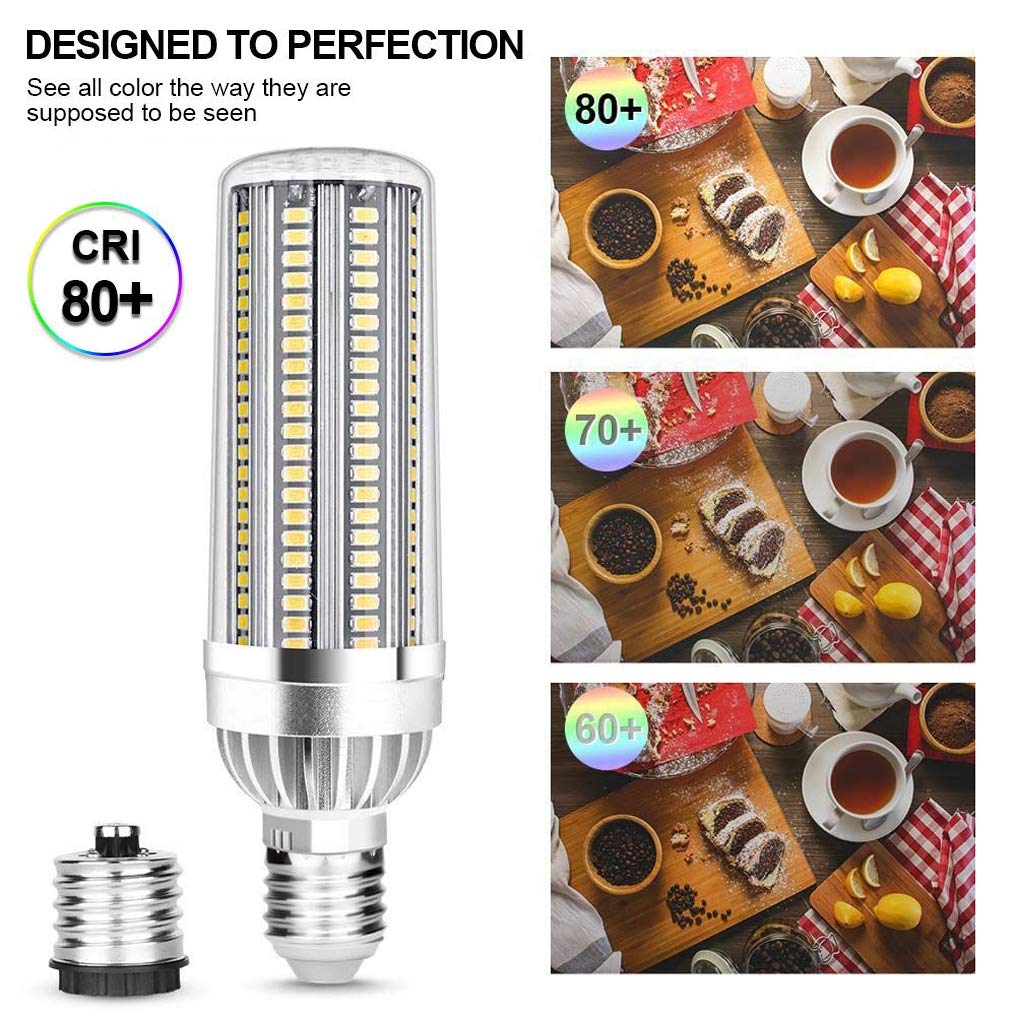 LANMOU Super Bright Corn Light 54W LED Lampadina E27 Edison LED Lampada con Adattatore E40 per Area Commerciale Supermercati Stazioni Garage Magazzino Fabbrica Illuminazione, Warm White Light