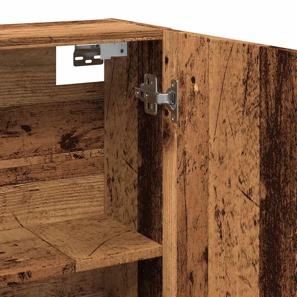 SYDE Armario Baño Espejo 2 Compartimentos 64x20x66,5cm | Madera de ingeniería resistente a humedad, diseño moderno para pared, almacenaje para artículos de aseo