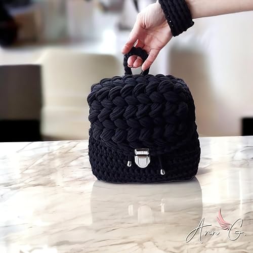 Miniatura 3 de Ann G Hilo de camiseta de alta calidad, poliéster supersuave, más de 300 pies, duradero, sin pelusas, color consistente, elástico (negro)