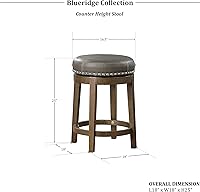 Vista 3 de Lexicon Blueridge Taburete giratorio de altura de mostrador (juego de 2), 25" SH, gris