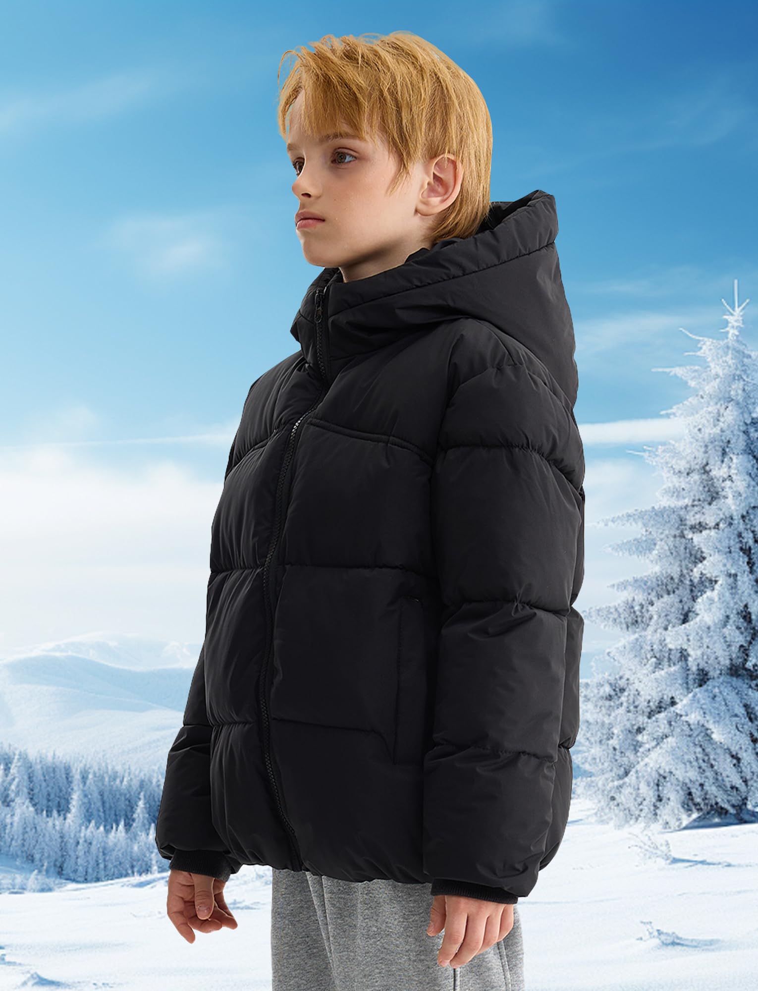 Happy Cherry - Cappotto Caldo Inverno con Cappuccio Ragazzo Ragazza Giacca Imbottita Bambini Ragazze Vestiti spessi Caldi per Neve All'aperto - 5-12 Anni