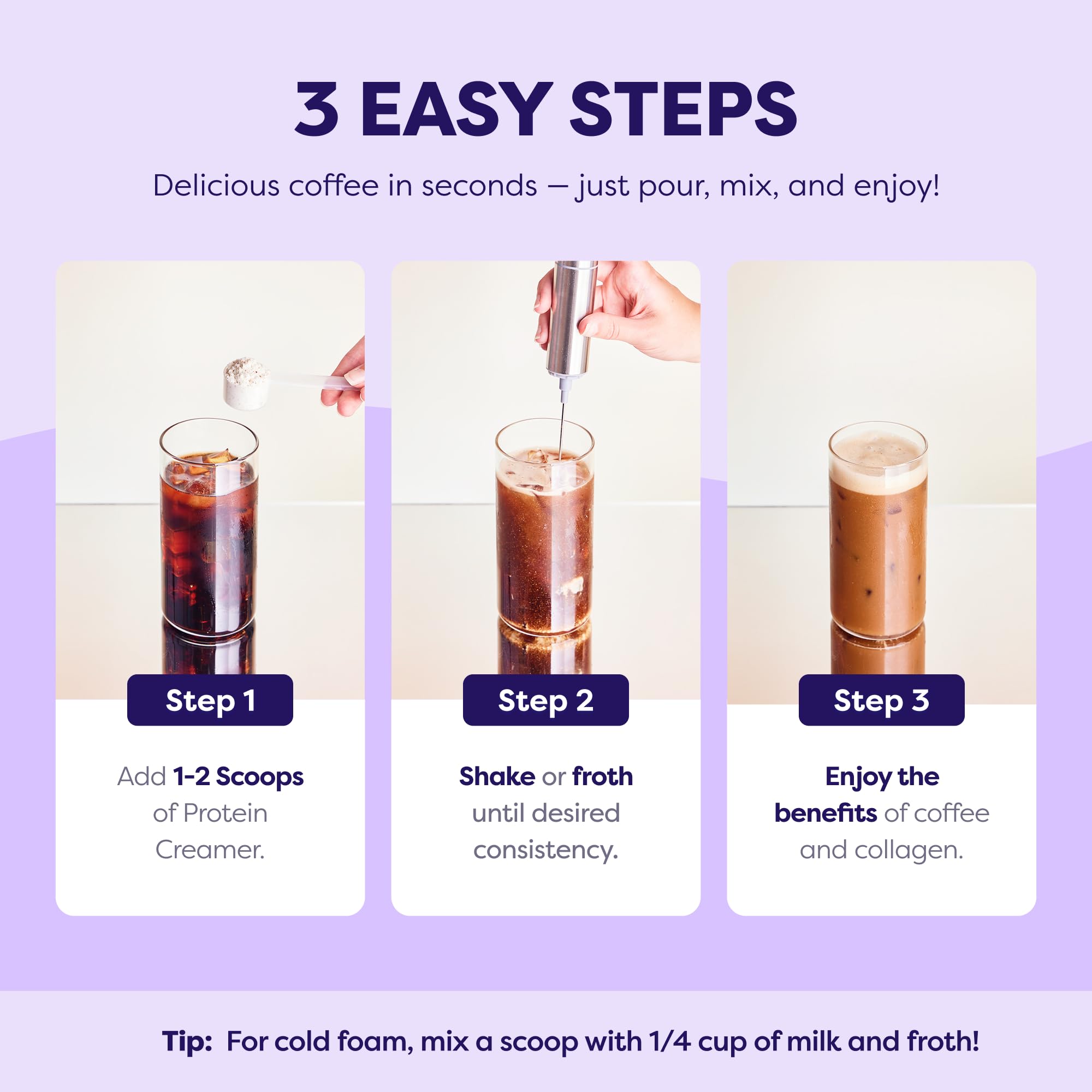 Sweet Cream Protein Coffee Creamer - Grass Fed Pasture Raised Collagen - Hair Skin Nail Support Energy-Boosting MCTs — view 7