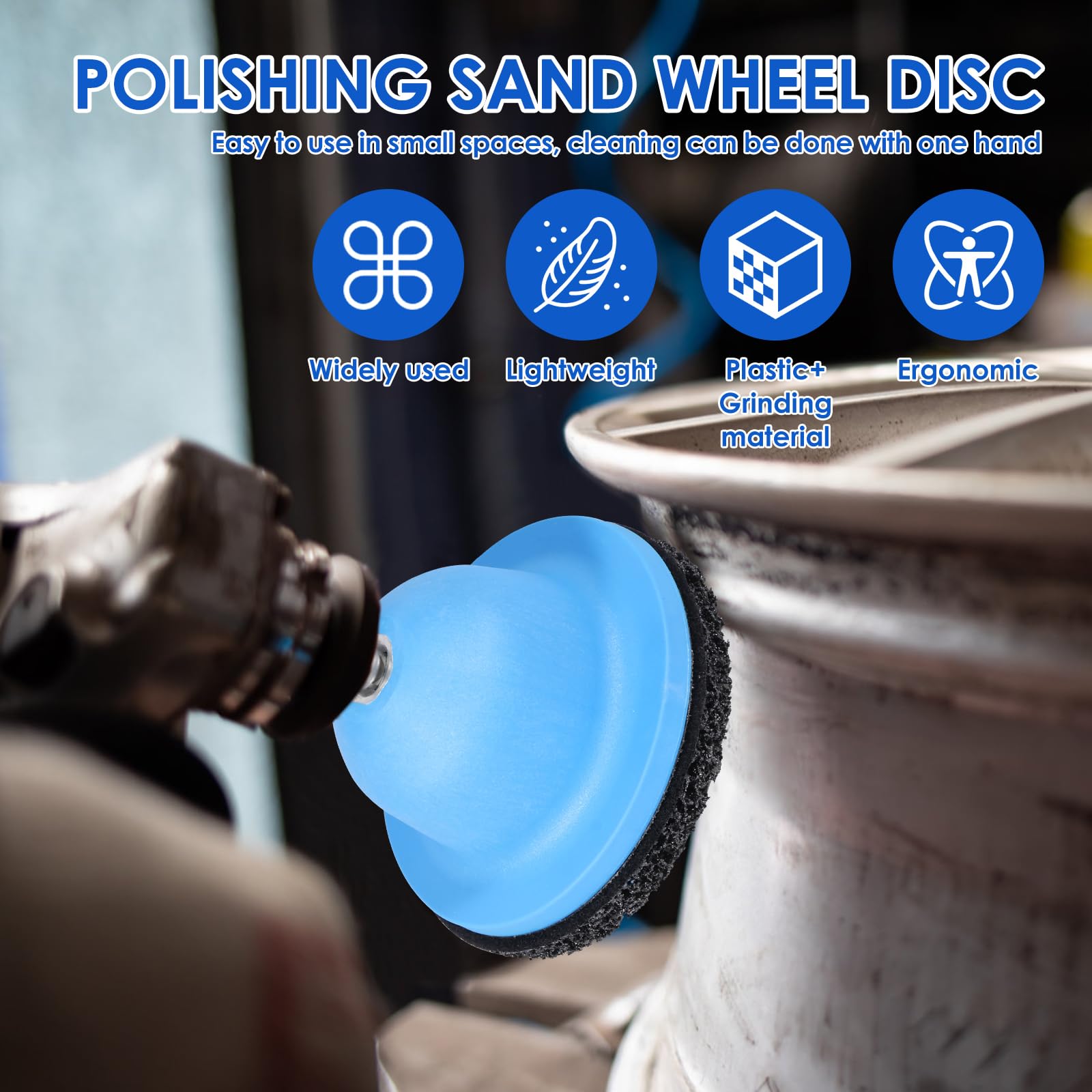 Ponceuse de moyeu de roue - Diamètre intérieur : 90 mm - Diamètre extérieur : 150 mm - Pour attelage de remorque - Avec entraînement 1/2" - Nettoyeur de moyeu de voiture pour changement de jante
