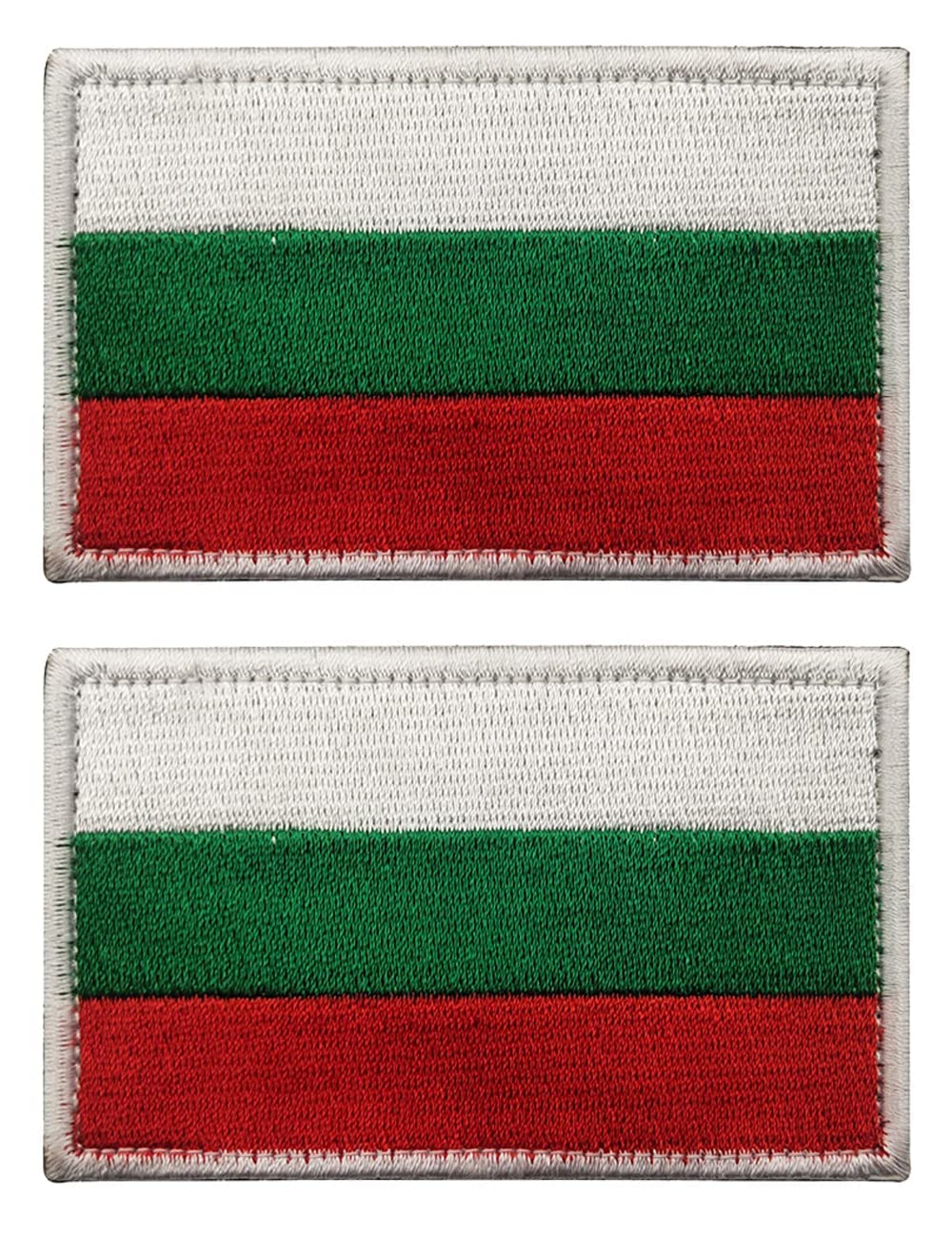 2 PCS AliPlus Bulgaria Flag Patches Embroidered Tactical Military Morale Patch Applique Fastener Hook and Loop