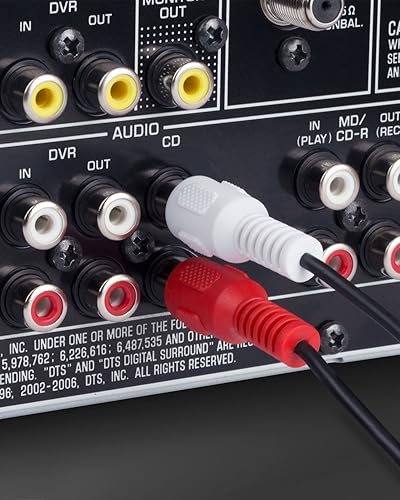 Miniatura 2 de Fosmon 2-RCA macho a 2-RCA macho (6 pies), cable dual 2 RCA, cable de audio estéreo 2RCA macho a macho conector