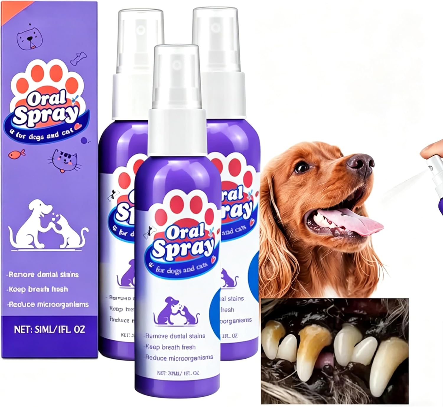 Skavix Pet Oral Spray, Skavix Pet Dental Care Spray - Fresh Breath & Easy Pet Oral Care for Dogs & Cats, Chlorhexidine for Dogs