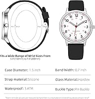 Vista 2 de Reloj de enfermera para mujer, resistente al agua, analógico, de silicona, con segundero, reloj de enfermería