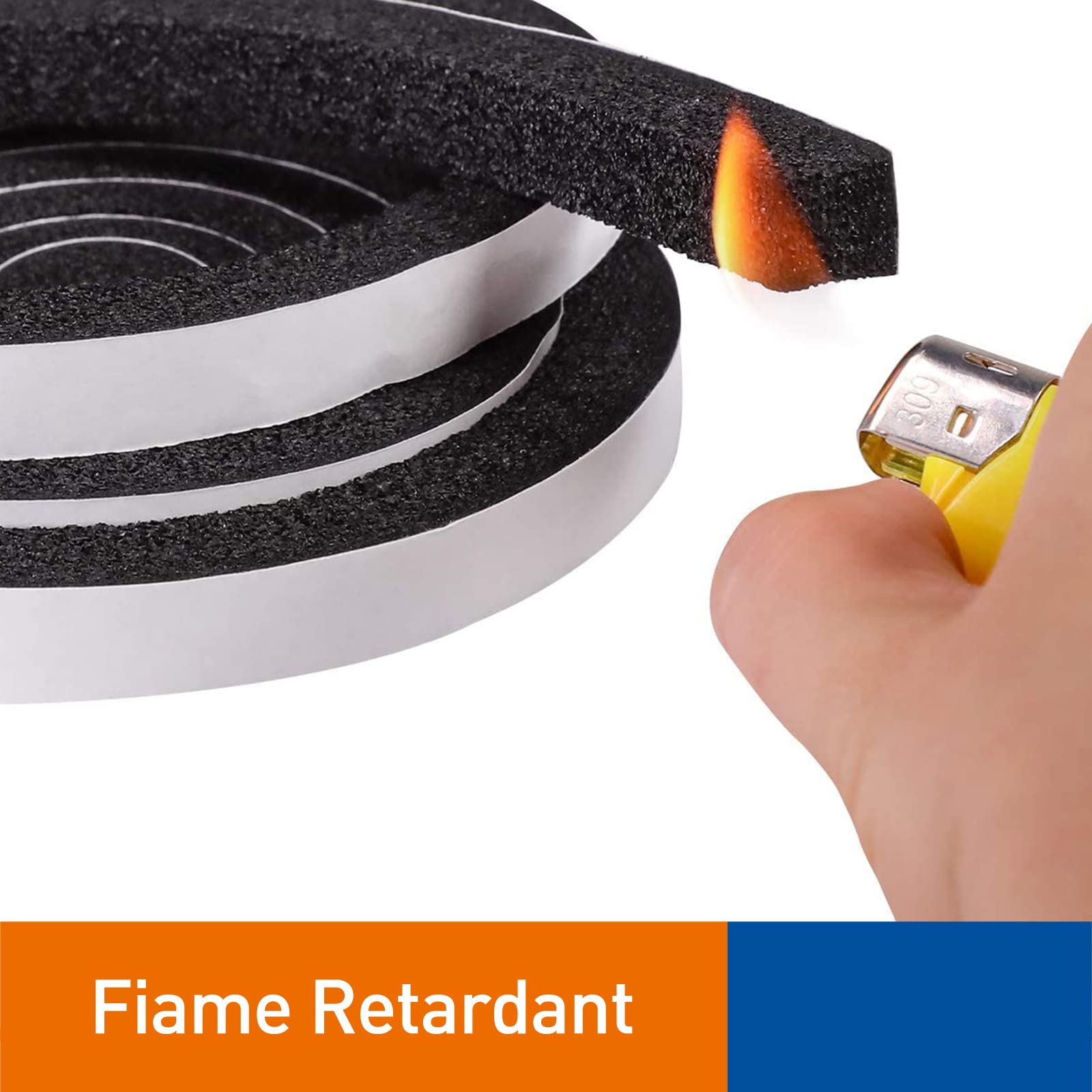 MAGZO Foam Weather Stripping 1 Inch Thick X 1 Inch Wide, Thick Window