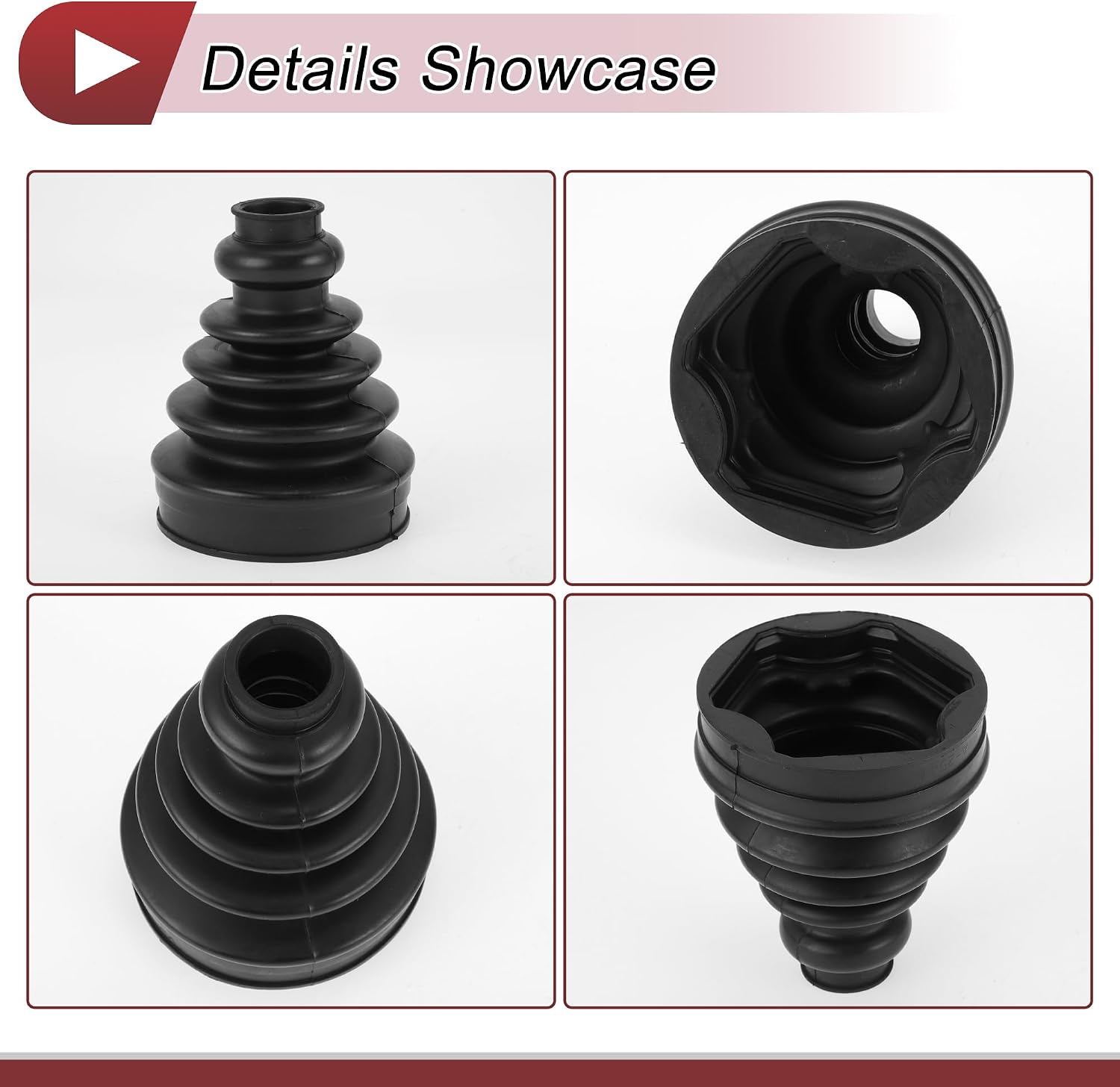 1 Set CV Joint Boot Kit for Nissan Altima 2002-2006 for Nissan Quest 2004-2009 Inner Constant Velocity Joint Boot W/Clamps No.397417Y026 Black Rubber