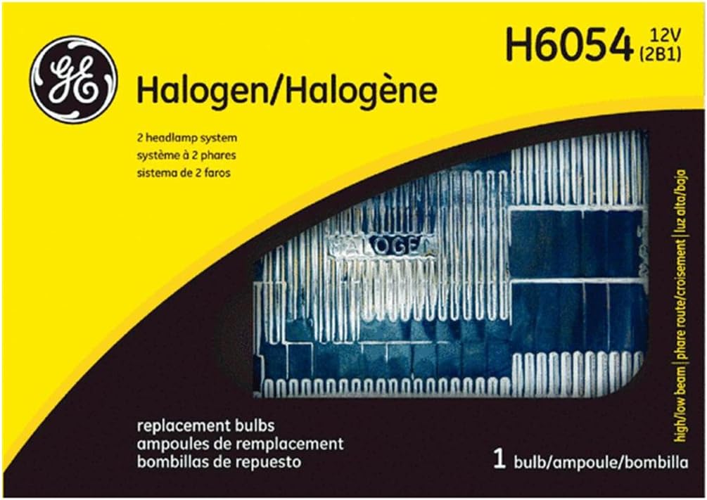 GE Lighting H6054 Automotive High/Low Beam Light Sealed Beam Halogen Headlight Bulb (18534) 1 Lamp per Box