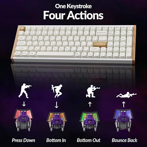 Miniatura 4 de Keychron K4 HE - Teclado mecánico inalámbrico de efecto Hall compacto con teclado numérico, interruptor magnético, disparador rápido, RGB