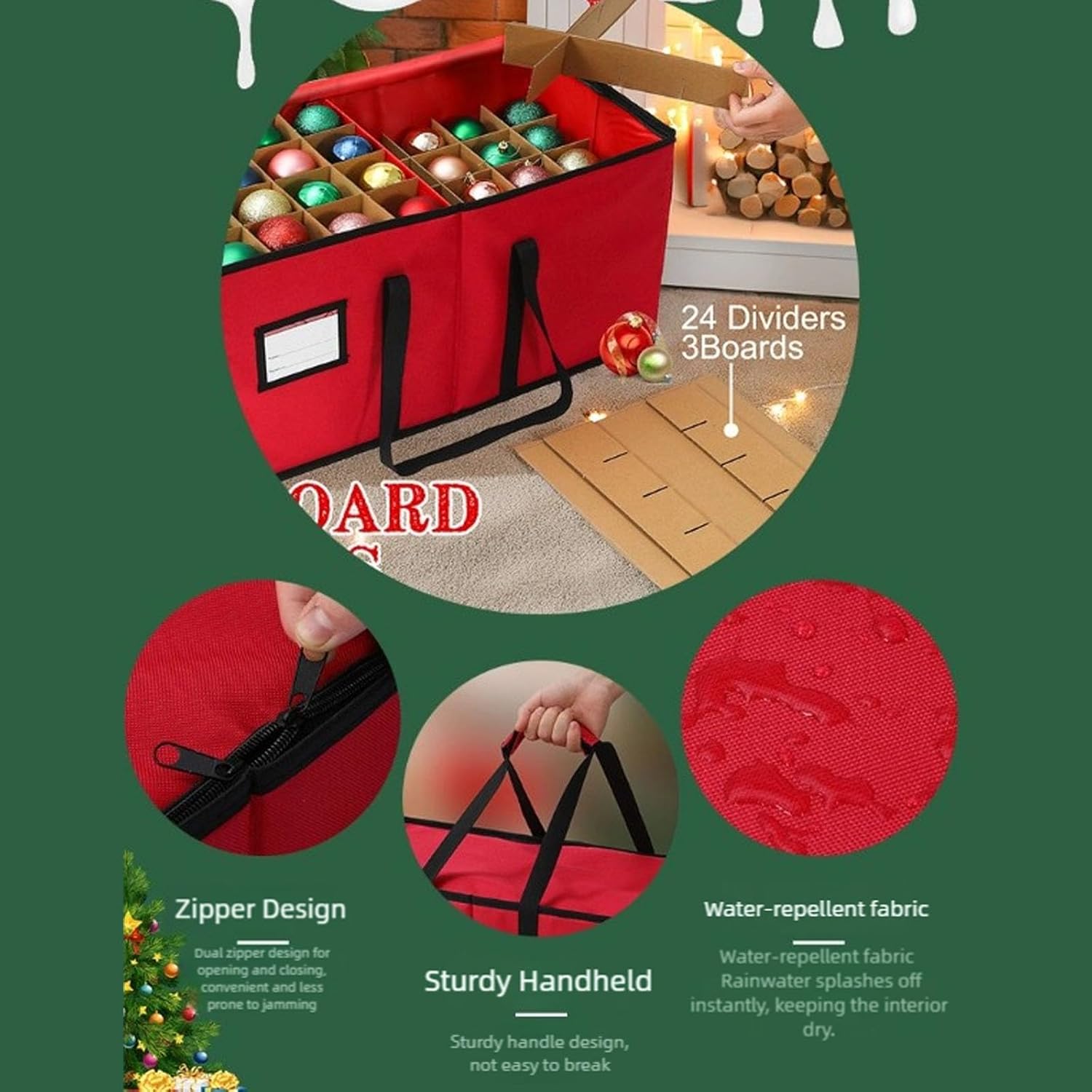 折りたたみホリデーデッキ収納袋 128 装飾用 複数コンパートメントプラン 視点窓 常設大学物質 クリスマスツリー収納袋 取っ手付き