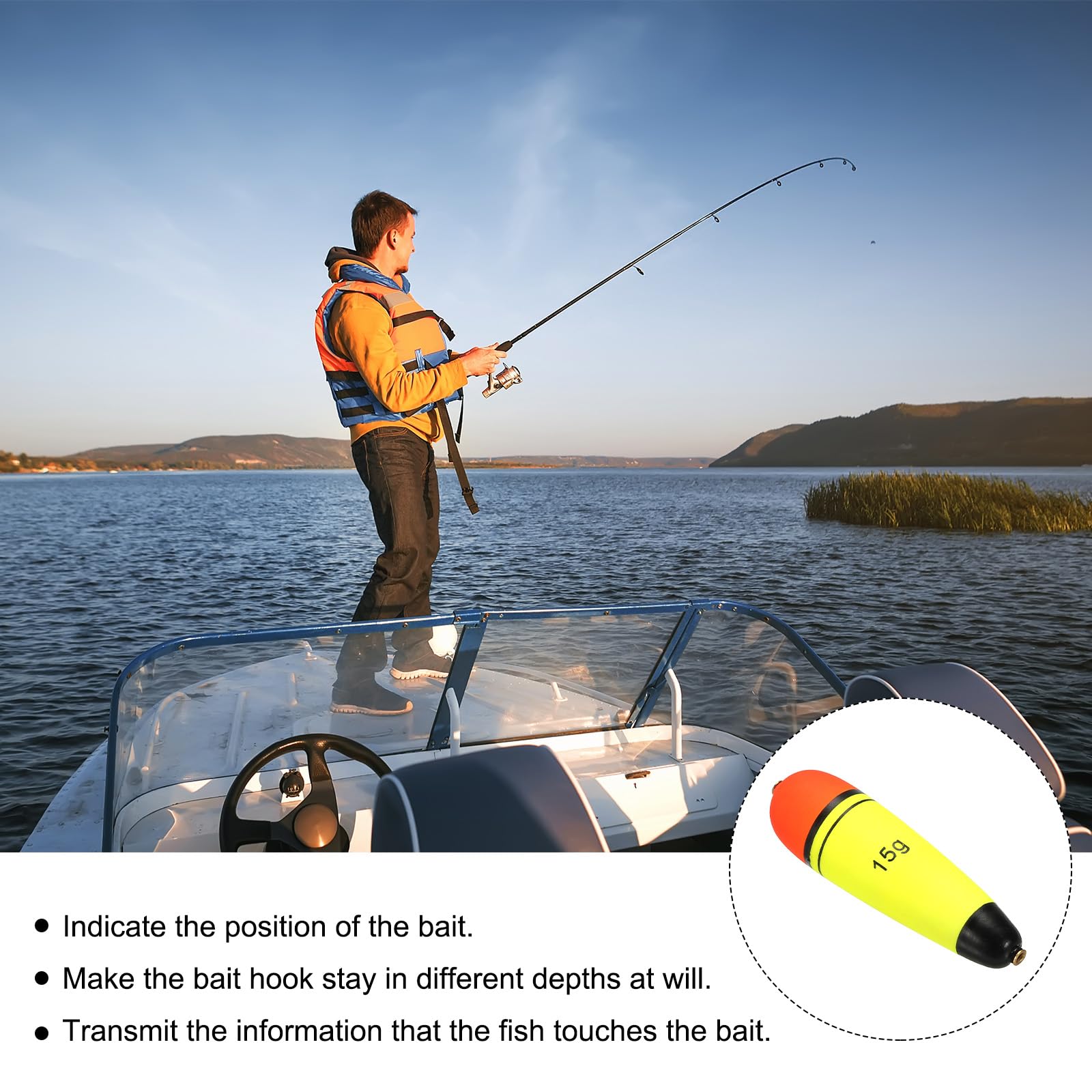Canna Bolognese Galleggianti Da Pesca Luminosi EVA - 5 Pezzi Con 10