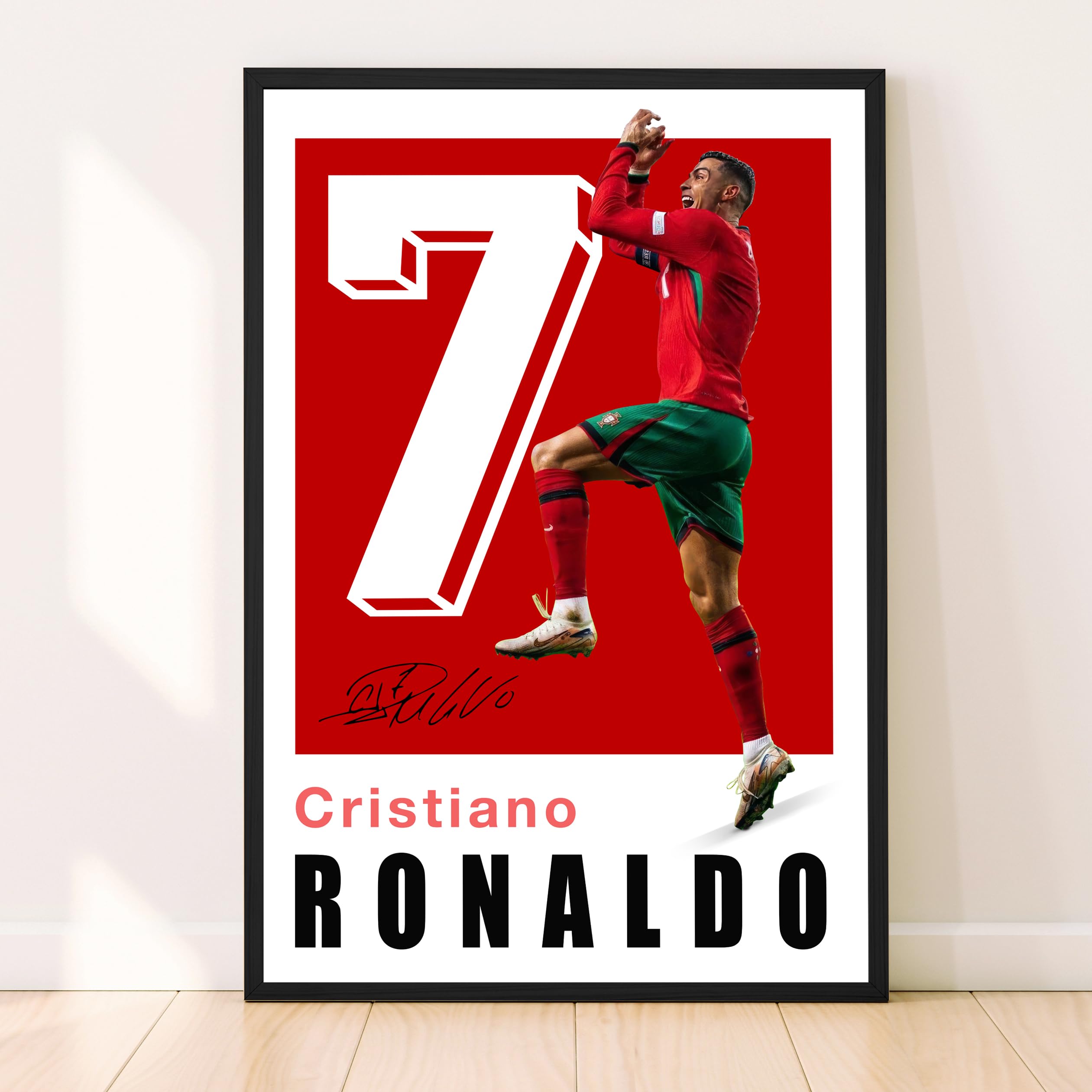 Ronaldo Poster, Famous Soccer Player Posters, Cristiano Ronaldo Goat Posters For Boys Bedroom, Portuguese Soccer Wall Art, Gift for Fan Football,