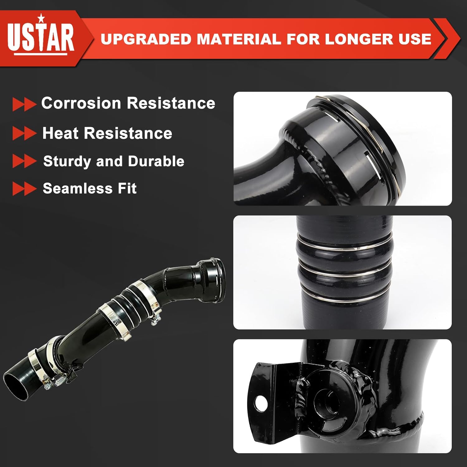USTAR 667-300 Cold Side Intercooler Pipe Kit Compatible with Ford F250 F350 F450 F550 Super Duty 2011-2016 6.7L V8 Diesel Intercooler Hose Kit Replace BC3Z-6F073-D
