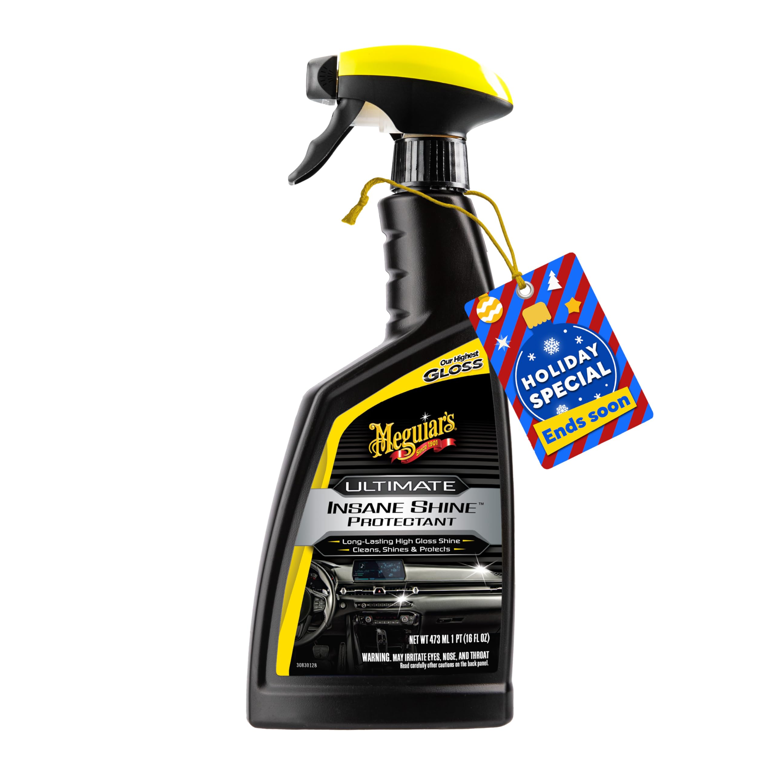 Meguiar's Ultimate Insane Shine Protectant Spray - Non-Greasy, Long-Lasting Shine for Vinyl, Rubber, and Plastic - Protects Against UV Rays and Fading - Easy to Use - 16 Oz