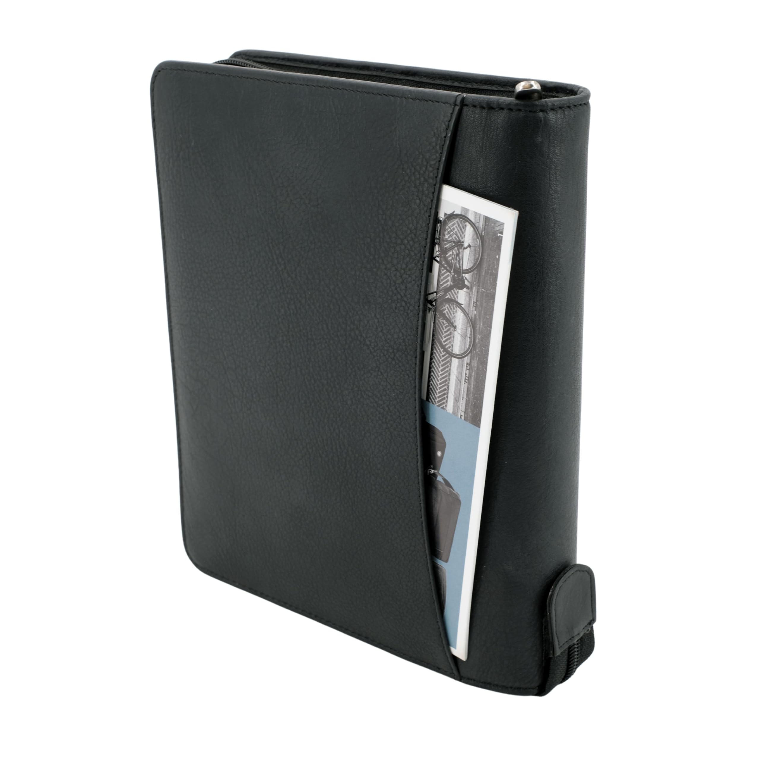 Bind T 3 - Systemplaner Organizador agenda A5 con cierre con velcro , de cuero de Nappa, negro