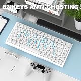 AJAZZ AK820 75% Mechanical Gaming Keyboard, Hot-Swap Blue Switch, White - 8