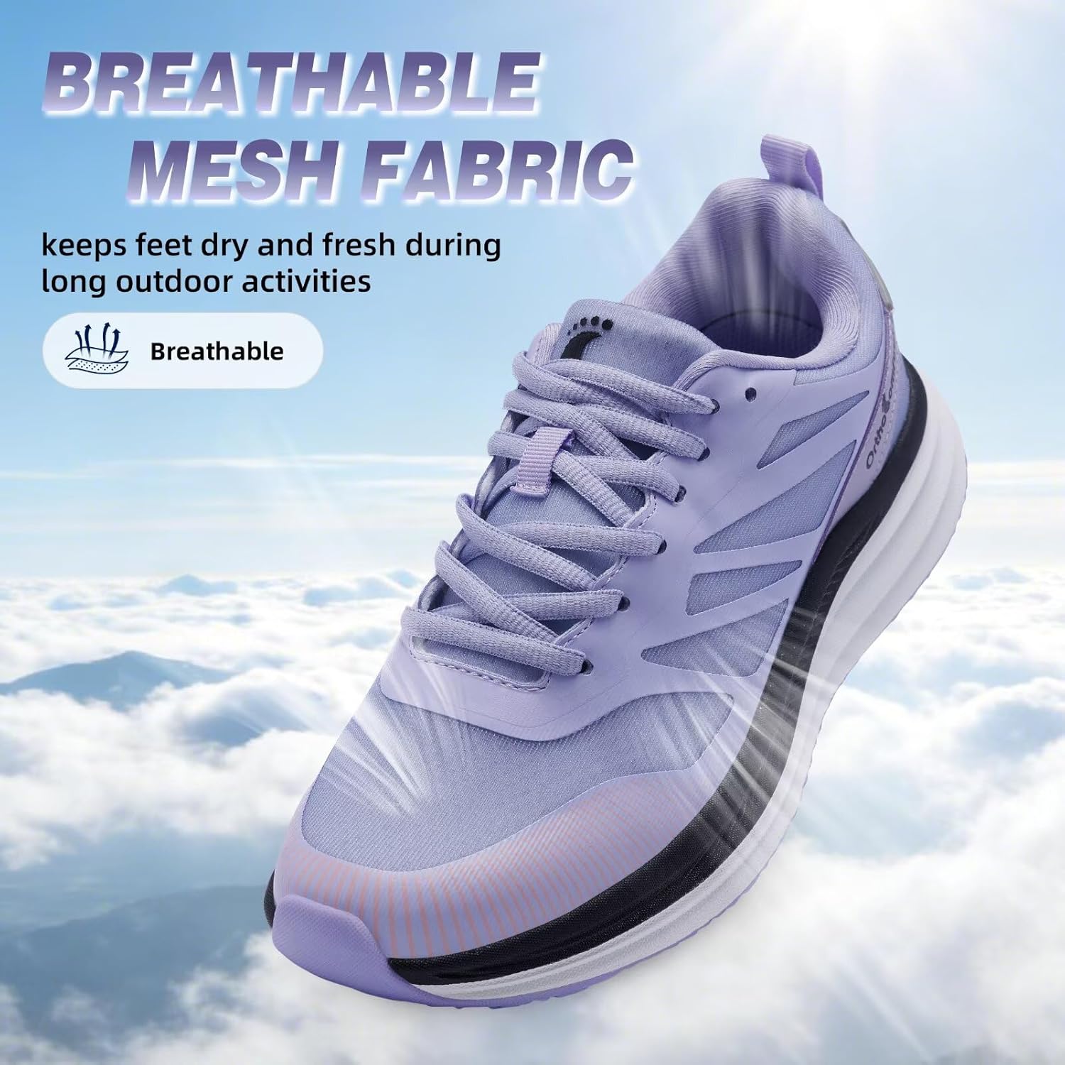 Women's Orthopedic Road Running Shoes: Comfortable Arch Supports Plantar Fasciitis Orthotic Athletic Sneakers, Casual Supportive Flat Feet High Arch Walking Shoes for Foot Heel and Pain Relief