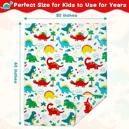 Miniatura 6 de Lukeight Manta de dinosaurio para niños y niñas, manta de dinosaurio de 380GSM, regalos de dinosaurios, juguetes para 1, 2, 3, 4, 5, 6, 7, 8, 9, 10