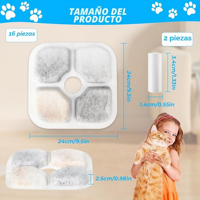 Foto 2 de 7 de 16 Filtros Fuente Gatos para con 2 Mangueras, Bebederos Fuente