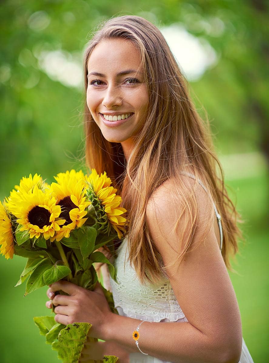 RUIZHEN Simulate Pearl Sunflower Bracelet Boho Women Adjustable Bracelet - Image 5