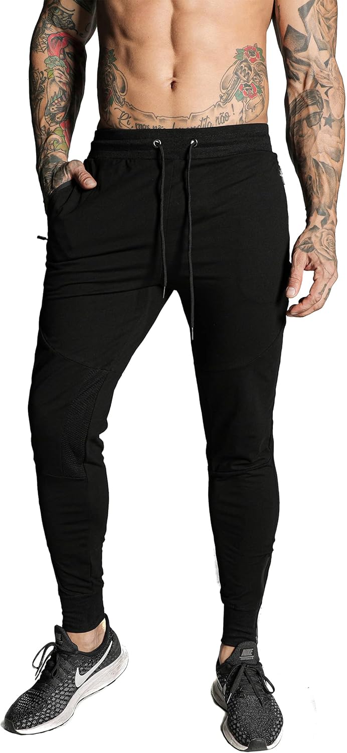 Mens Joggers Sweatpants Slim Fit Athletic Workout Pants Small Black