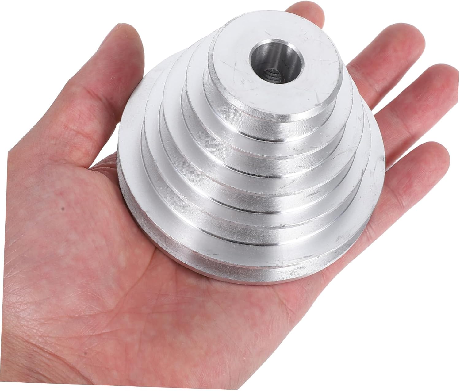 Mobestech Metal Transmission Wheel for Drill Press Aluminum Pulley Step Belt for Motor