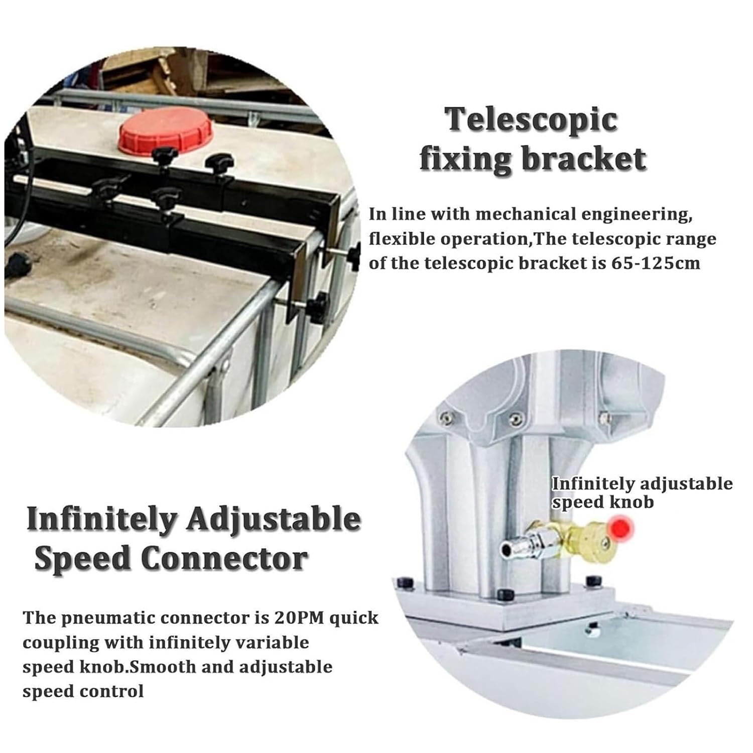 IBC - Agitador eléctrico de 1 tonelada, mezclador de tanque de 3280 W con colgador de soporte, hélice plegable, telescópica de 65 a 125 cm para mezcla de tinta y líquido viscoso