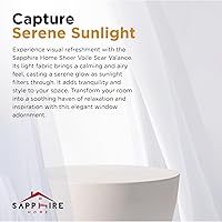 Vista 5 de Sapphire Home Cortinas de cenefa para ventana, cenefas transparentes extralargas para ventanas, cortinas de gasa para sala de estar, cocina