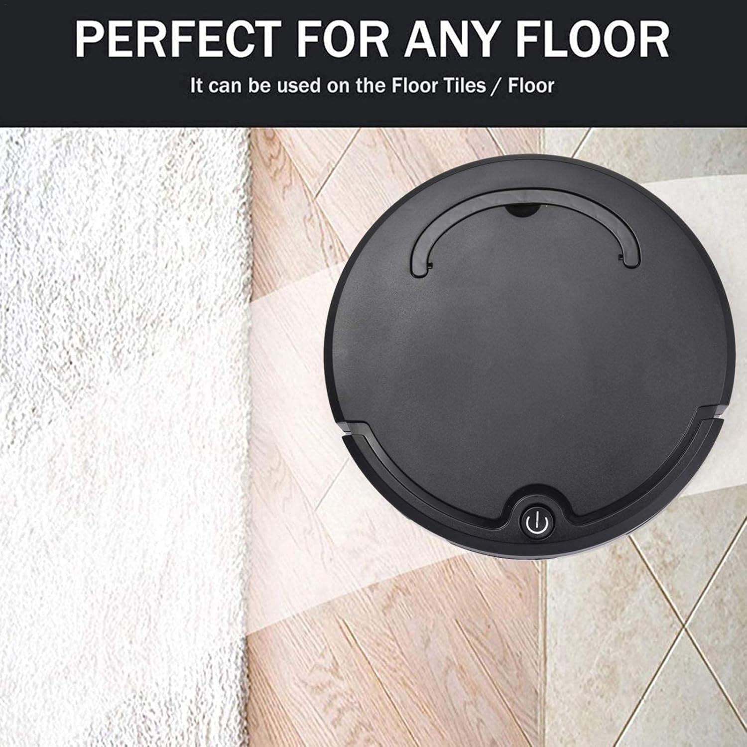 Vacuum Cleaner Robot,Robot Sweeper Smart Vacuum Cleaner Sweeping Robot Household Cleaner 2.6in Thin Super Quiet Suitable for pet Owners,for Cleaning Hardwood Floor Carpet Tile Hair (Black)