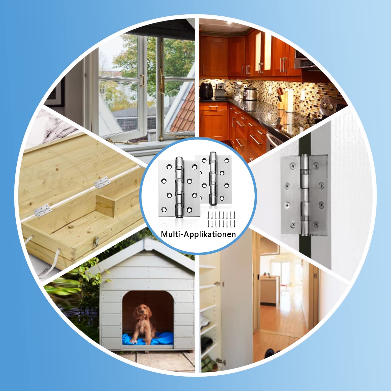 2 Stk Scharniere Edelstahl Türscharnier Außen Schwerlast Scharnier mit Kugellager 100*76*13mm Massiven Scharniere mit Schrauben Tür Schaniere Aussen Edelstahlscharnier für Tür,Fenster,Schrank,TierHaus