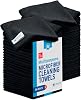 12 x 12 Microfiber Cleaning Cloths 50 Pack - Reusable Towels, Wash Rags, Dust Cloth, All-Purpose: Kitchen, Dish, Cars, Shop, Glass Black