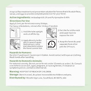 Ferret Flea Prevention, 4-Month Supply (2.5 ml High-Volume Tube) for Multi-Ferret Households, 1 lb+ | NDC Non-Nitenpyram Code