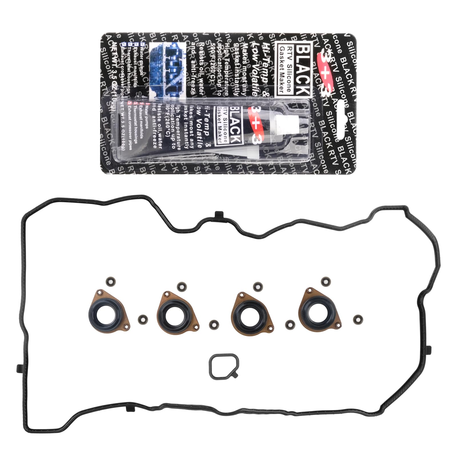VS50953R 120305A2A01 Valve Cover Gasket Sets &amp; Gasket Maker Compatible With 2013-2020 Acura ILX/TLX Honda Accord/CR-V 2.4L L4 Replace#123415A2A01,123425A2A01,VS50887,0362067,VS50916,AVC174,0362089