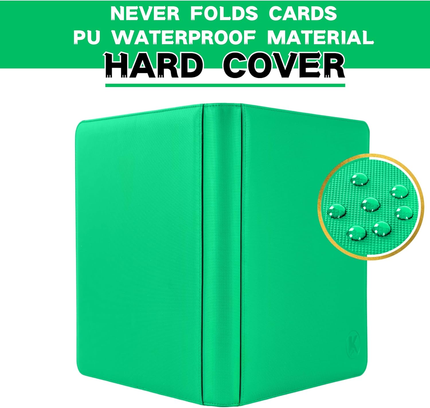 Top loader Binder, Holds 128+ Toploaders, 4 Pocket Top Loader Card Storage Case, Double-Sided Pockets for trading card in 3 x 4'' Toploaders (Grass Green)