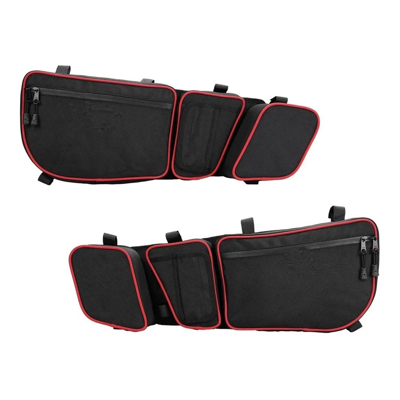 Bolsa De Moto para Can Am para Maverick para X3 MAX R RR XMR XDS Turbo DPS 4x4 2017+ UTV Bolsa Almacenamiento Lateral Puerta Pasajero Bolsa de Viaje para Moto(Red Stitching)