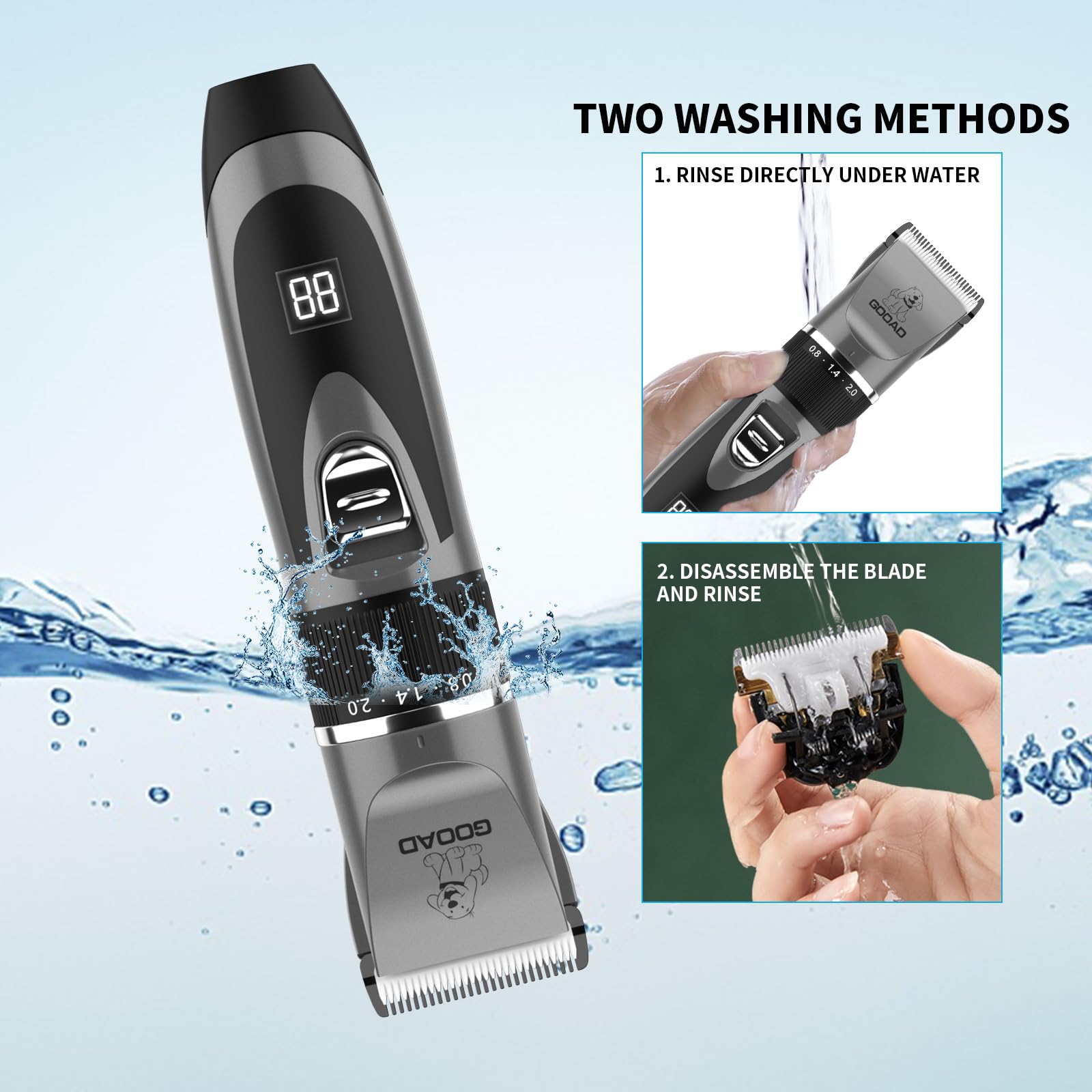 Gooad Clippers Grooming Kit and Paw Trimmer,Cordless,Low Noise, Electric Quiet,Rechargeable - Image 4